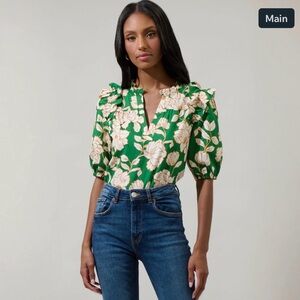 The Lucena Floral Paz Poplin Short Sleeve Top